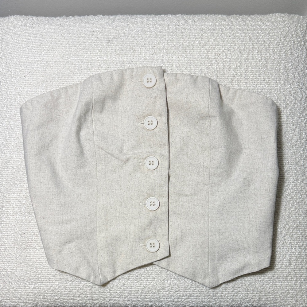 Cider Cream Button-Up Crop Top